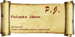 Paluska János névjegykártya